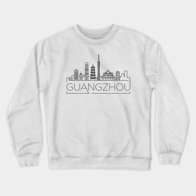 Guangzhou Minimal Skyline Crewneck Sweatshirt by kursatunsal